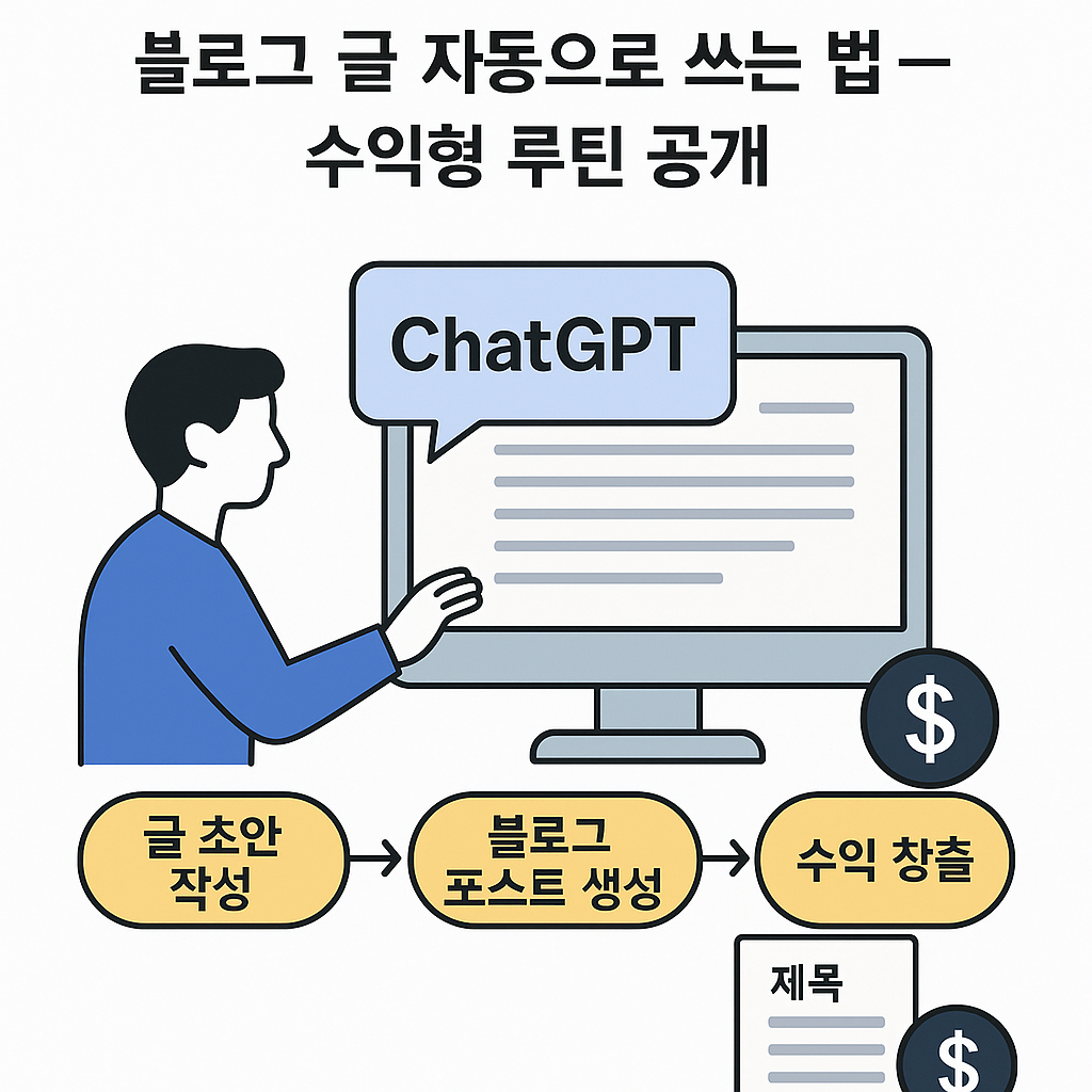 하루 10분 ChatGPT 블로그 글쓰기 루틴을 통한 수익형 콘텐츠 제작 흐름도