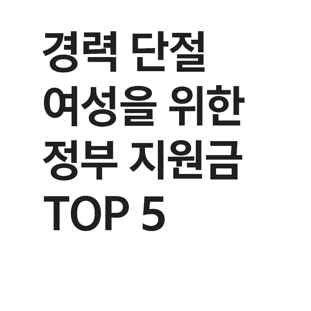 경력 단절 여성을 위한 정부 지원금 인포그래픽 5가지 요약