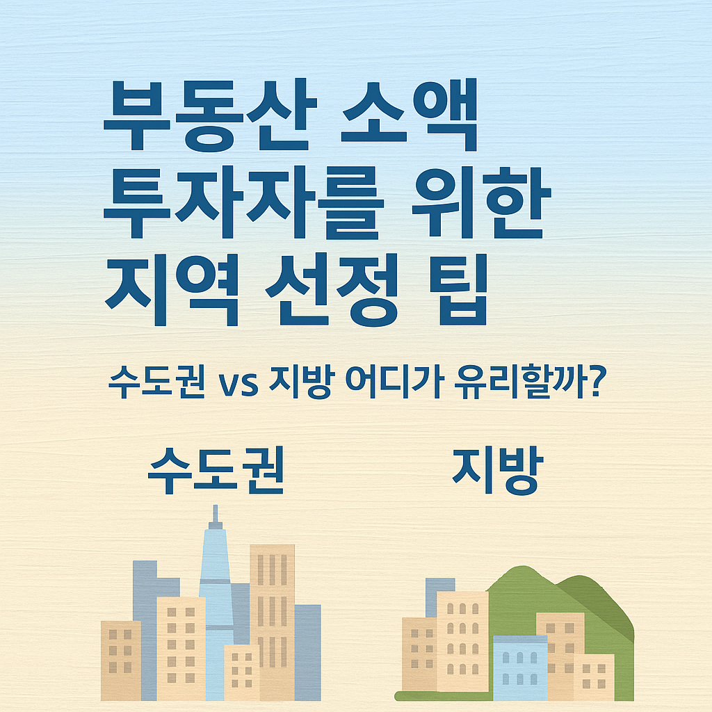 부동산 소액 투자자를 위한 지역 선정 팁 – 수도권 vs 지방 어디가 유리할까