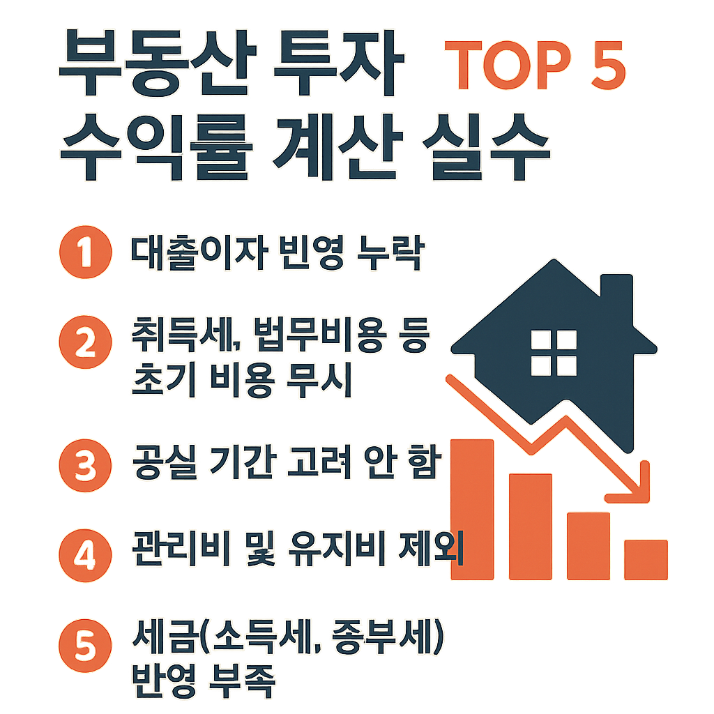부동산 투자 수익률 계산 실수 다섯 가지 요약 이미지