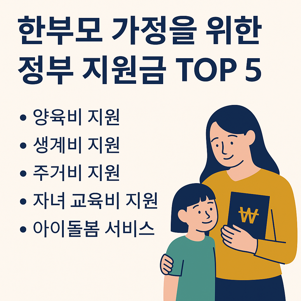 한부모 가정을 위한 정부 지원금 TOP 5