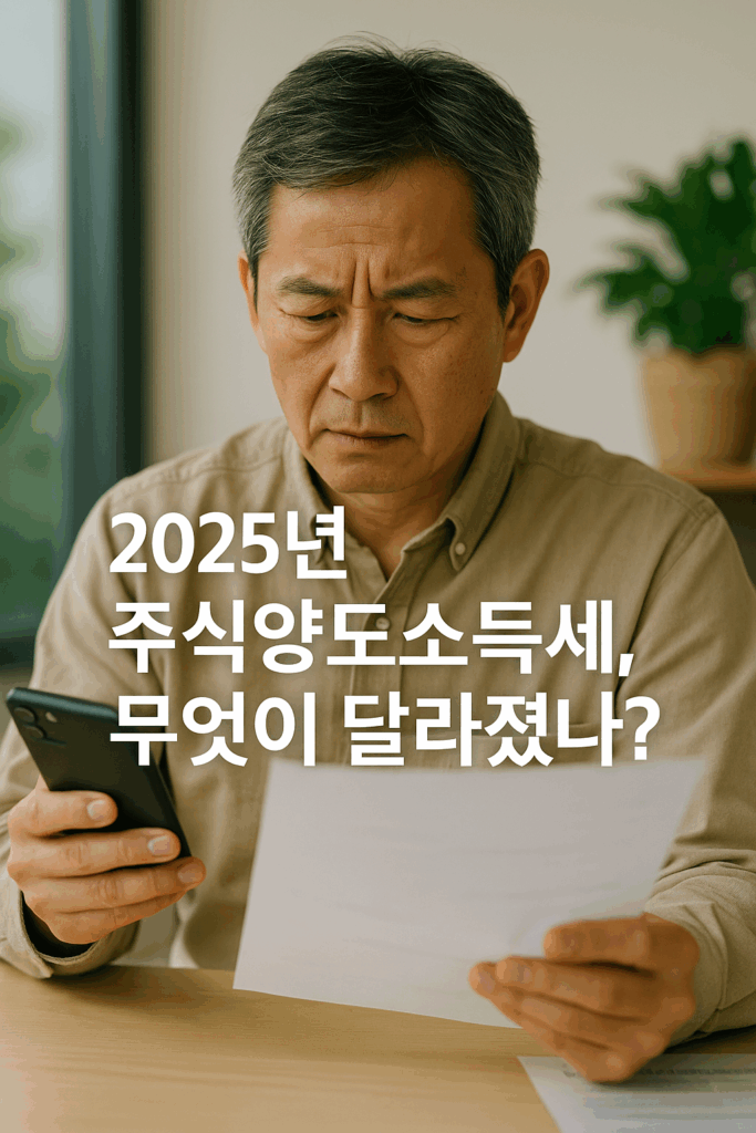 2025년 주식양도소득세, 무엇이 달라졌나
